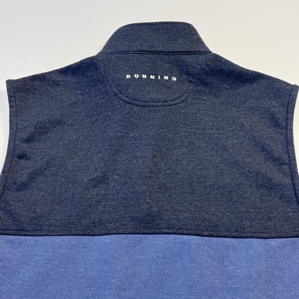 Dunning Sweater Vest Mens Medium Blue 1/4 Zip Mock Neck Golf Pullover Knit - Picture 11 of 11